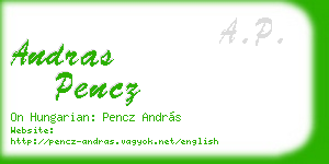 andras pencz business card